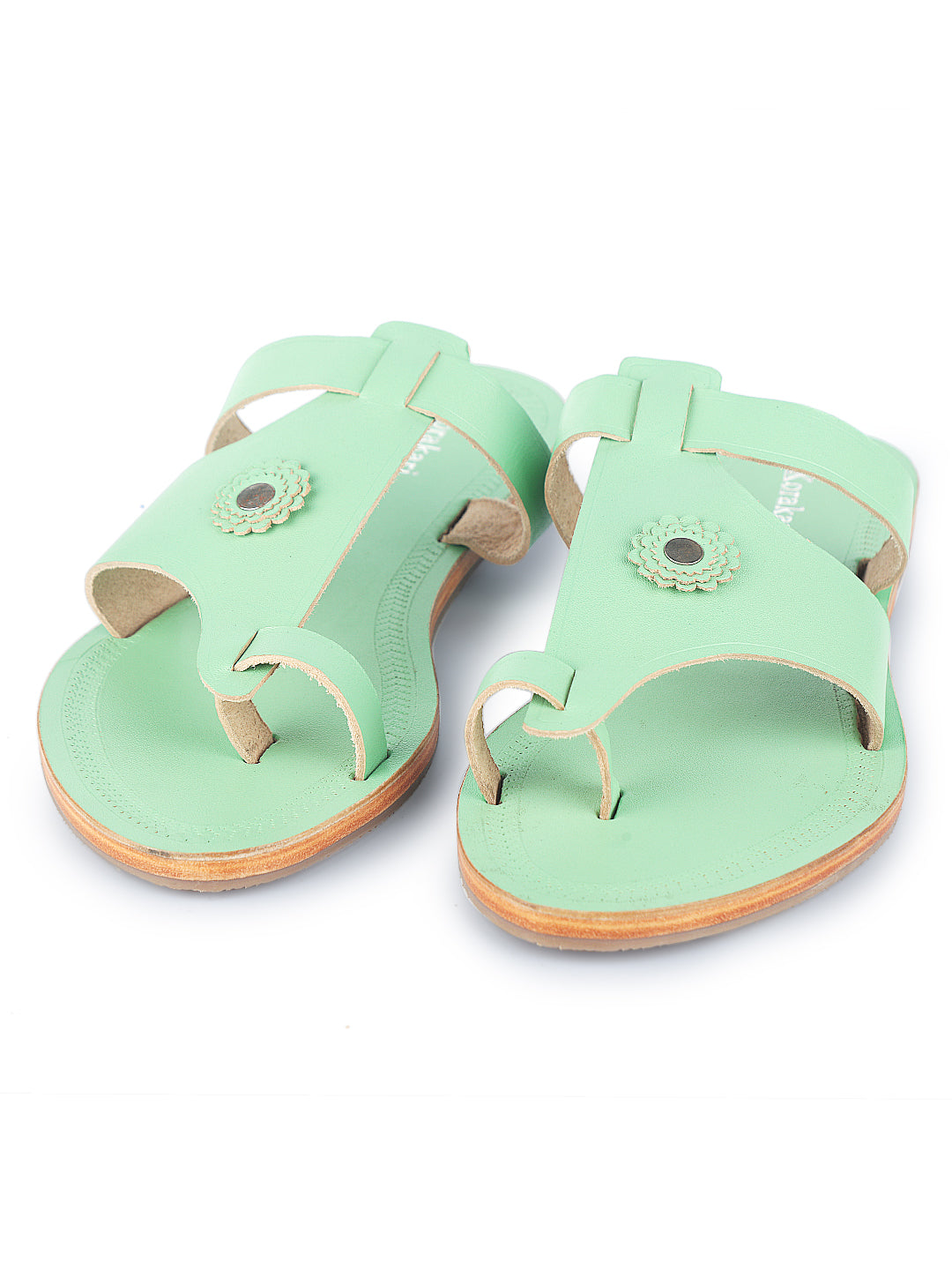 Unique Pista Green kolhapuri chappal for women