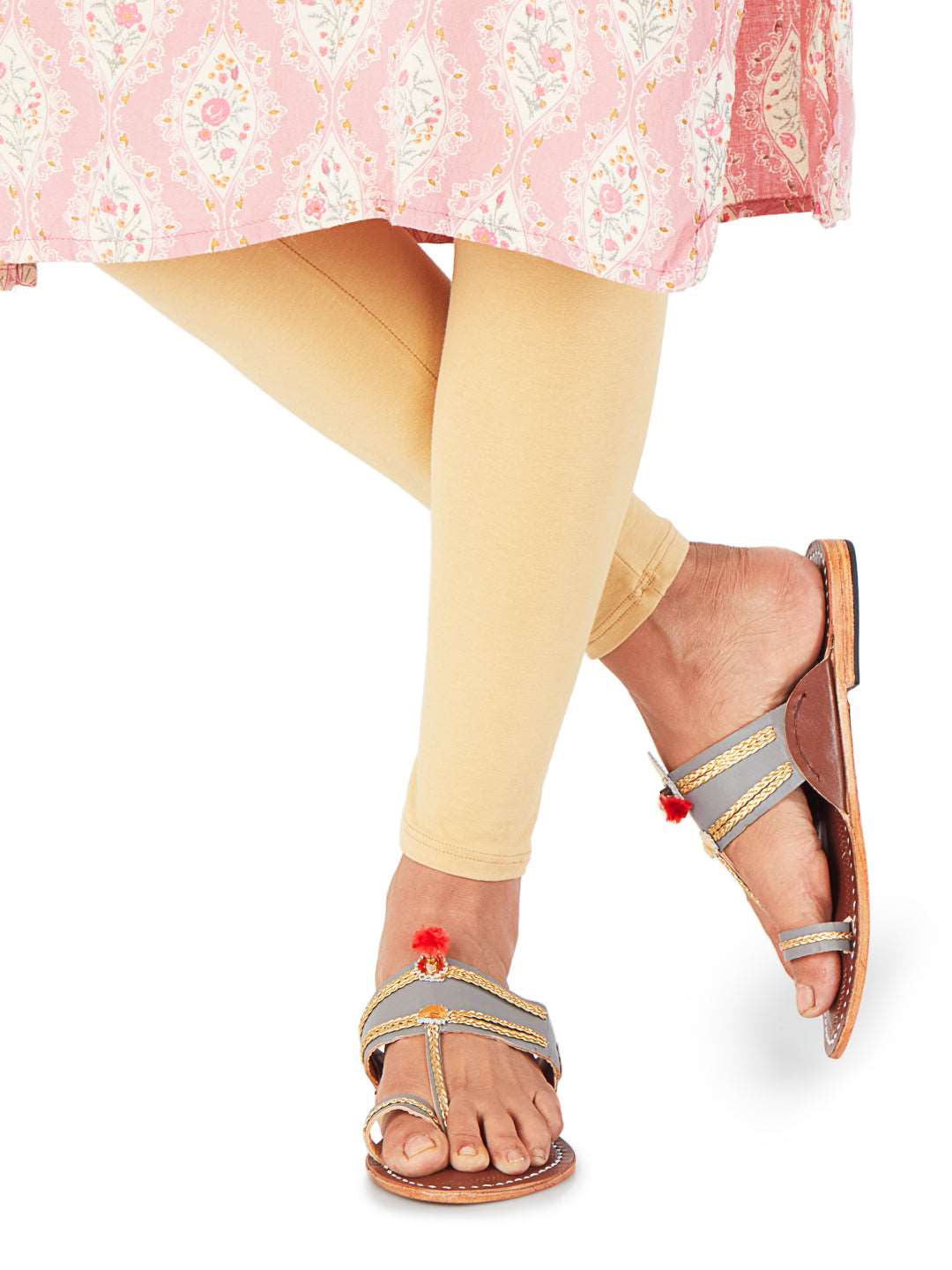 Headturner Grey-women's kolhapuri chappal