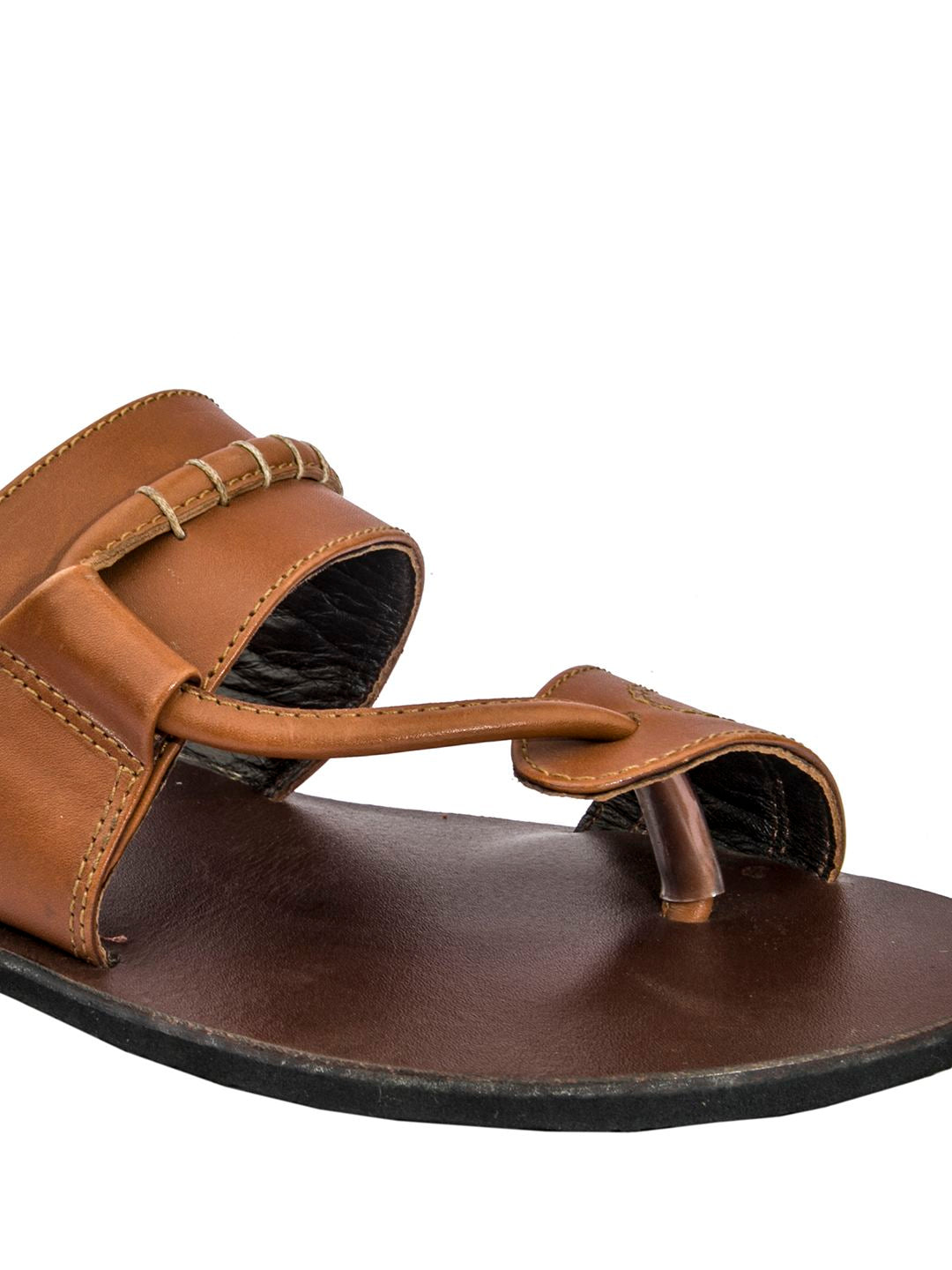 Timeless Style: Handmade Tan and Brown Leather Sandals for Men