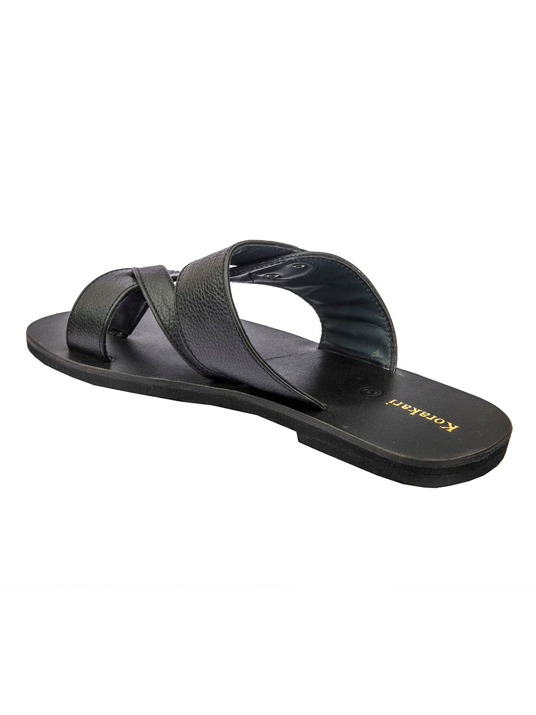 Timeless Sophistication: Handmade Black Leather Sandals for Men