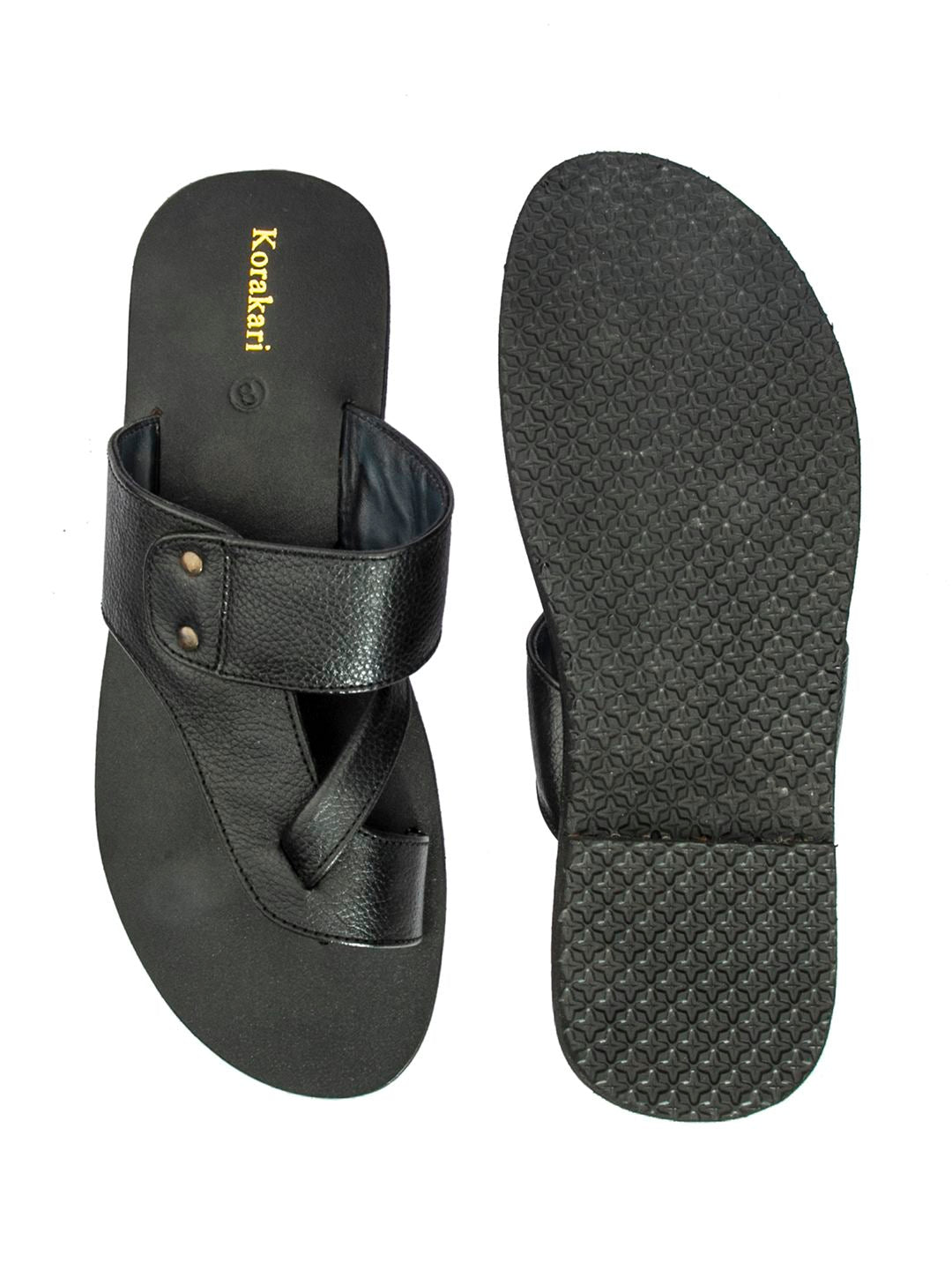 Timeless Sophistication: Handmade Black Leather Sandals for Men