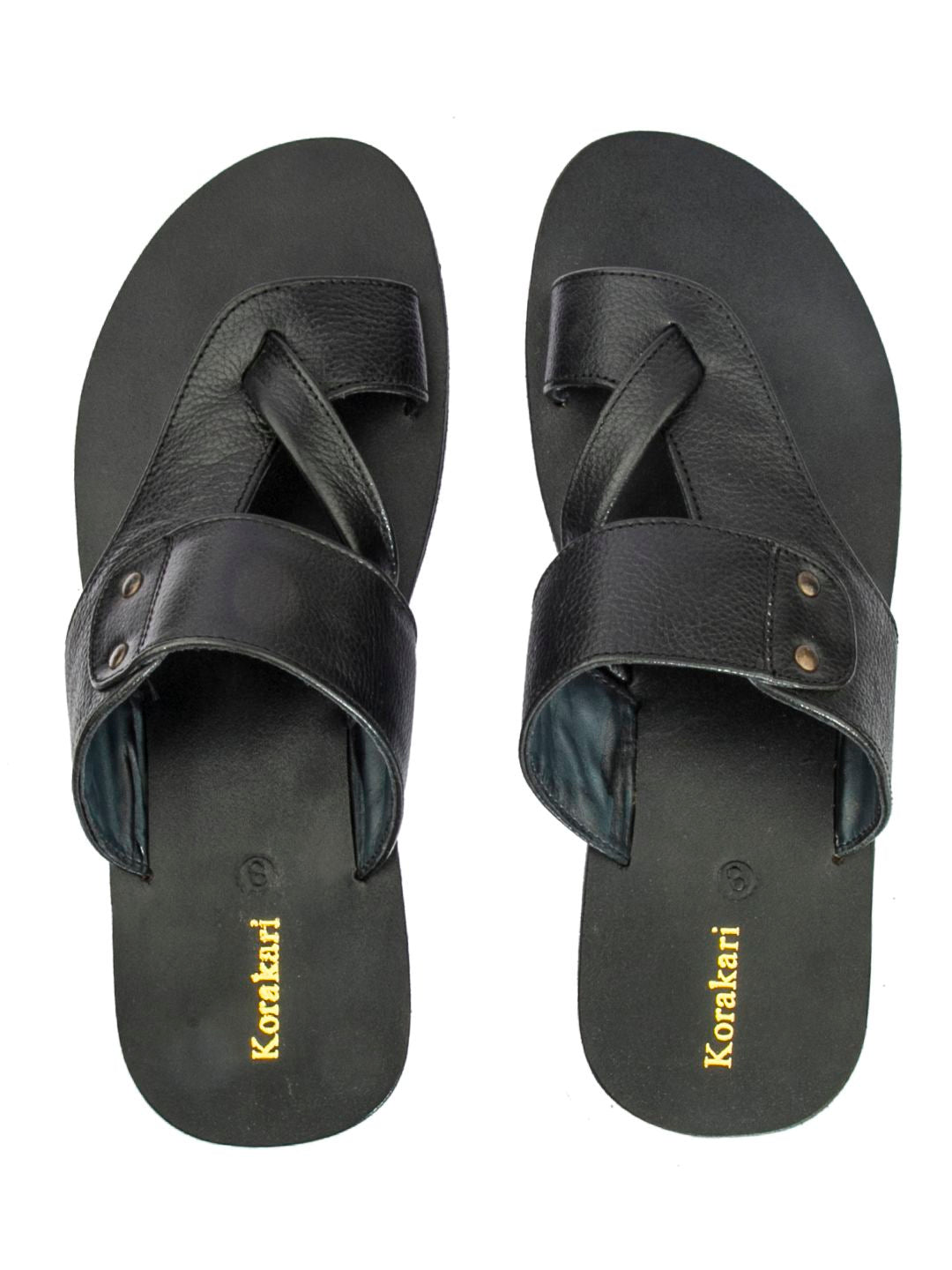 Timeless Sophistication: Handmade Black Leather Sandals for Men