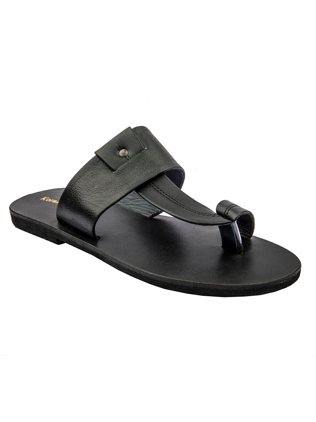 Ultimate Comfort: Handmade Black Leather Sandals for Men