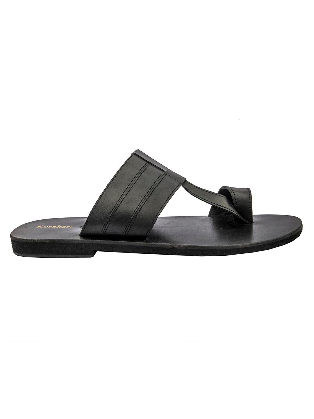 Designer's Comfort: Handmade Black Leather Sandals for Men