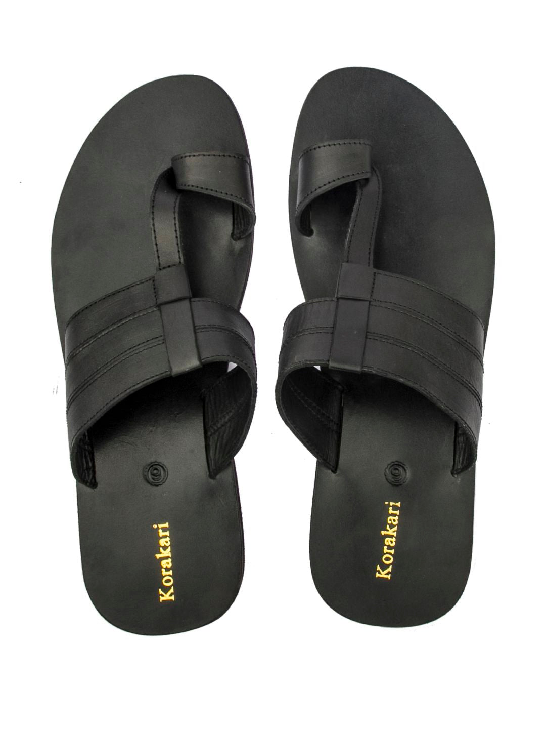 Designer's Comfort: Handmade Black Leather Sandals for Men