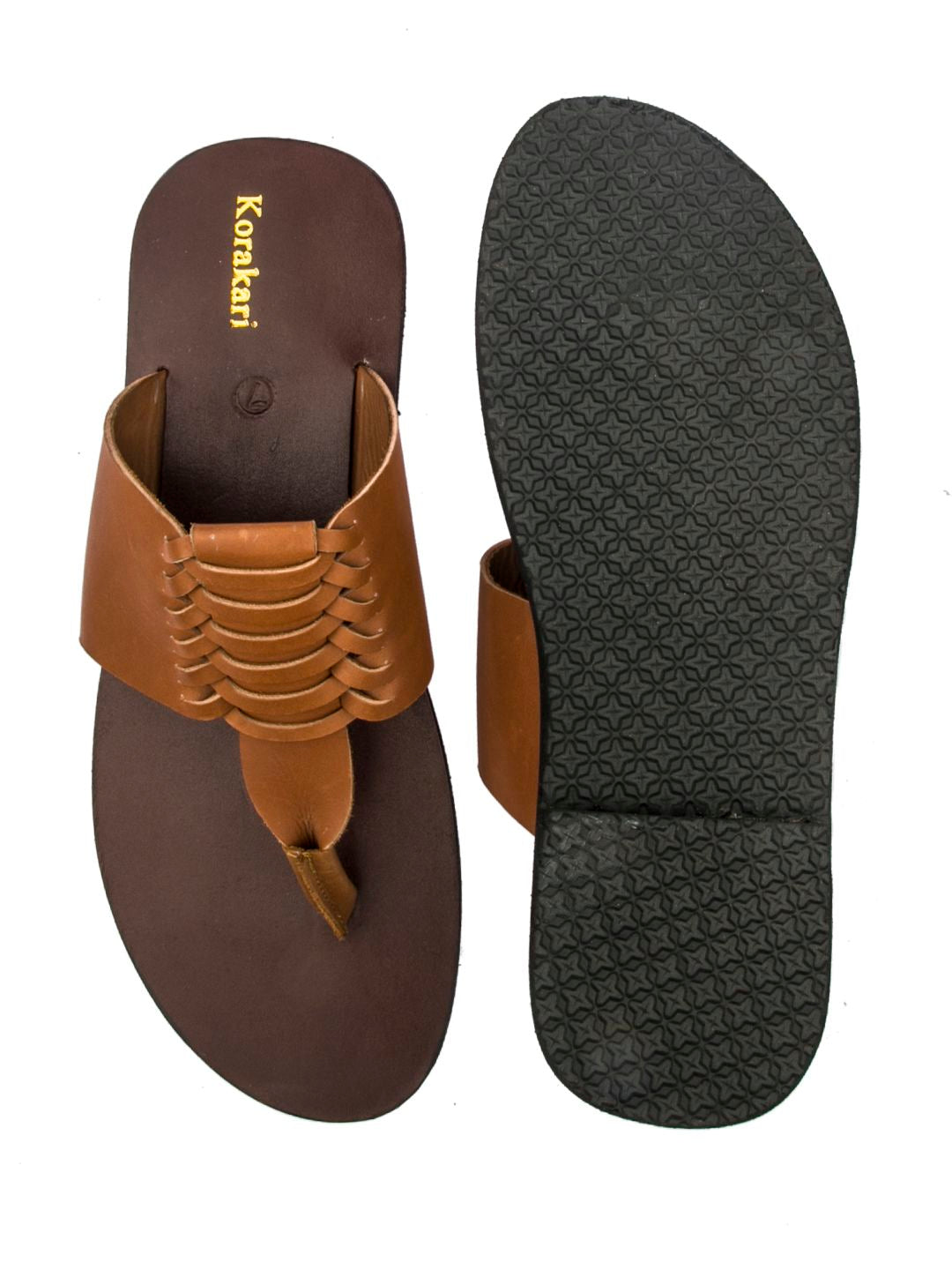 Timeless Roman Elegance: Handmade Tan and Brown Leather Sandals for Men
