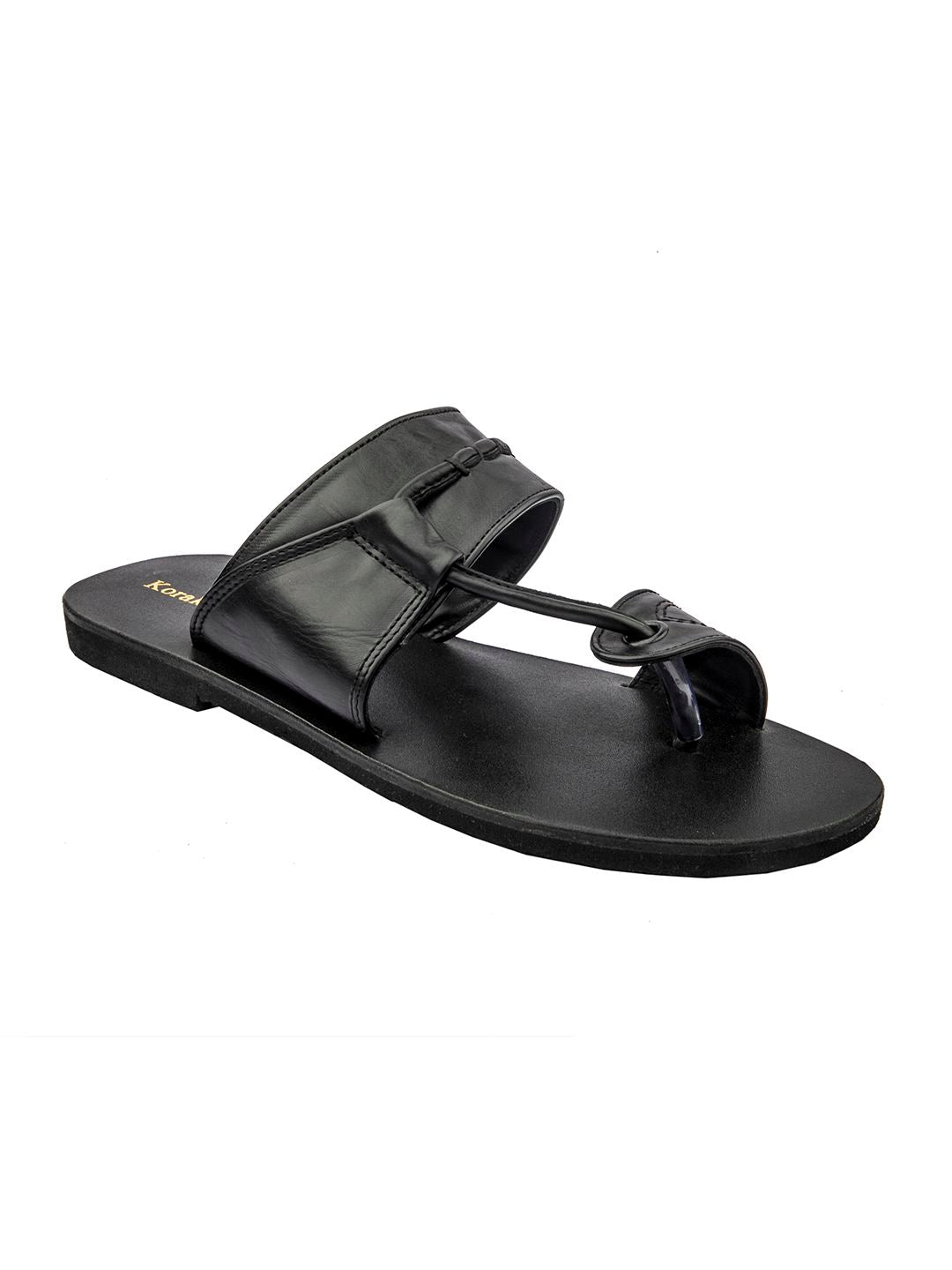 Effortless Style: Handmade Black Leather Sandals for Men