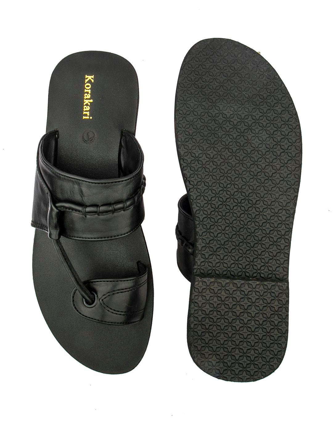 Effortless Style: Handmade Black Leather Sandals for Men