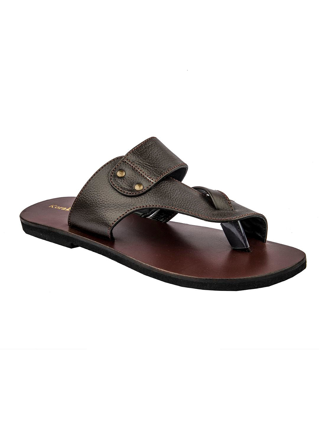 Good Looking Handmade Brown Leather Sandals for - Main Image