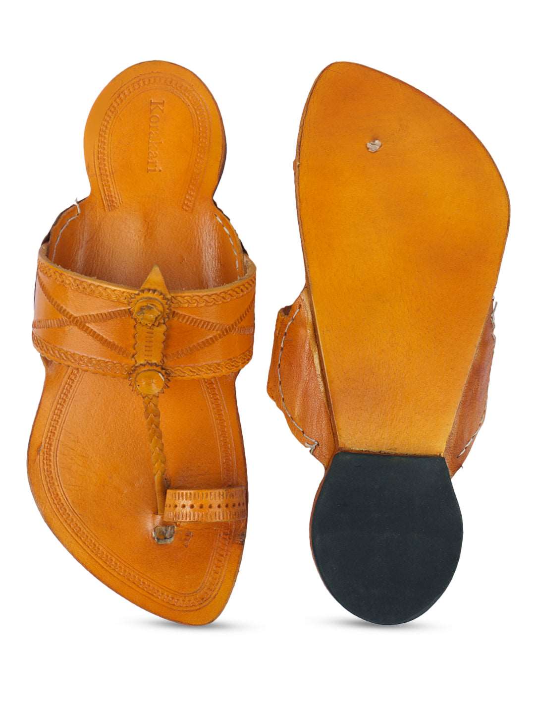 Fresh Yellow Men's Kolhapuri Chappal