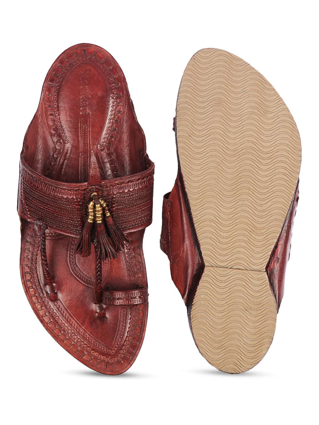 Classic Burgundy Men's Kolhapuri Chappal