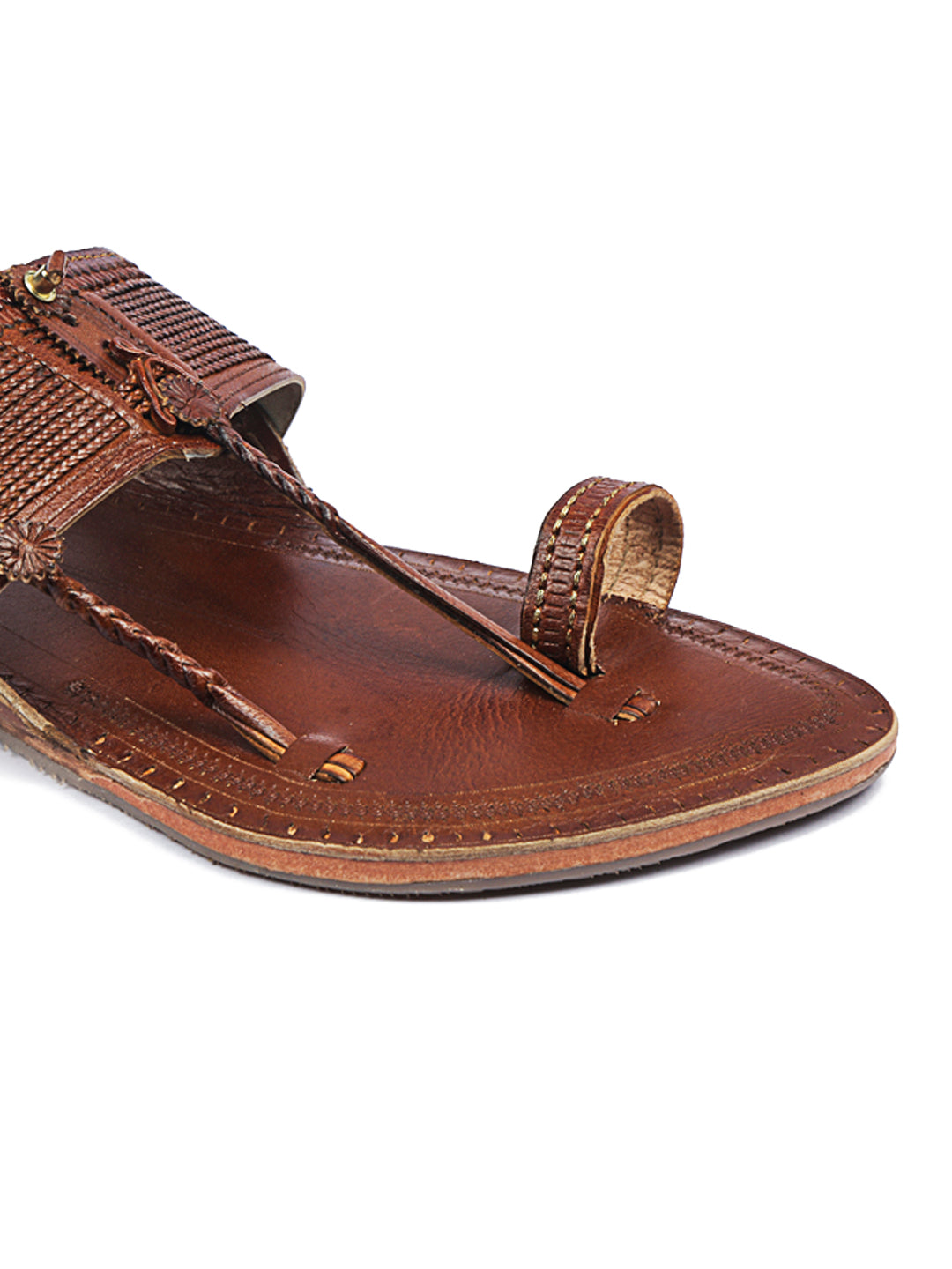 Authentic Tan Kolhapuri Chappal for Men.