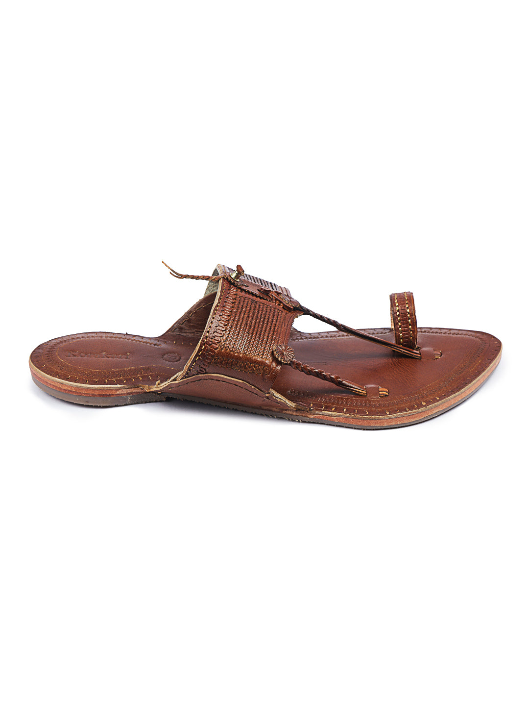 Authentic Tan Kolhapuri Chappal for Men.