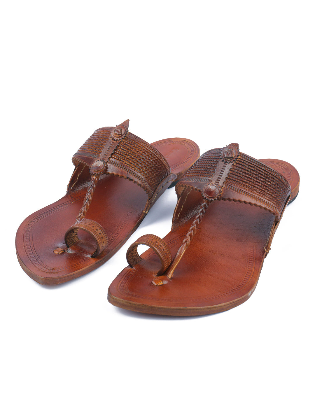 Traditional Tan Men's Kohlapuri Chappal