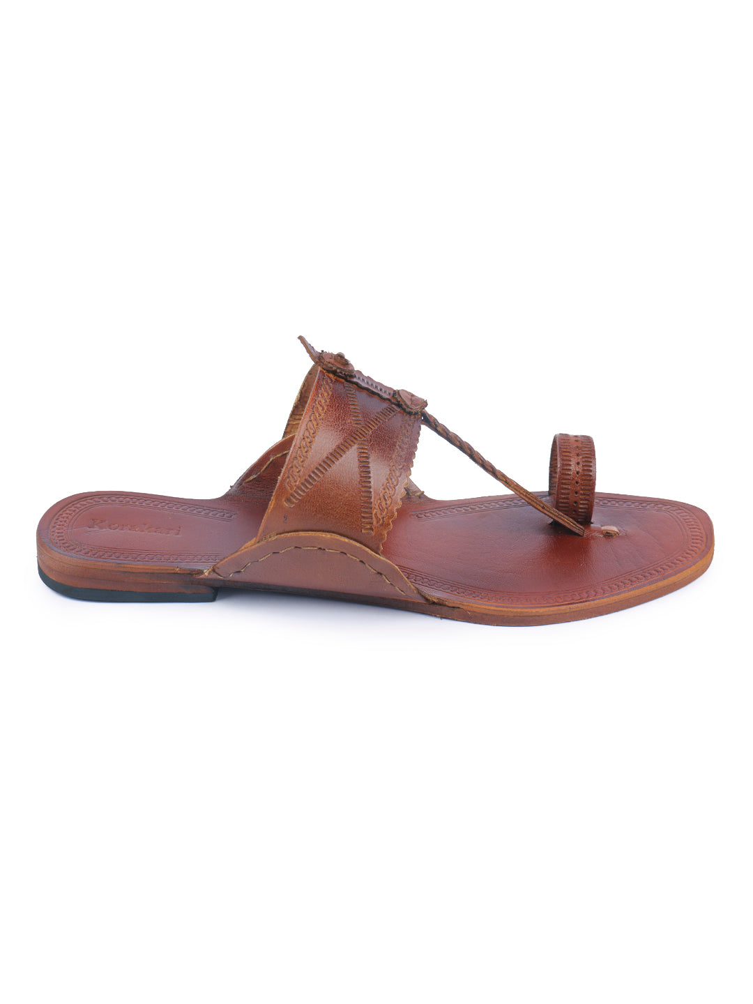 Modern Tan Men's Kohlapuri Chappal