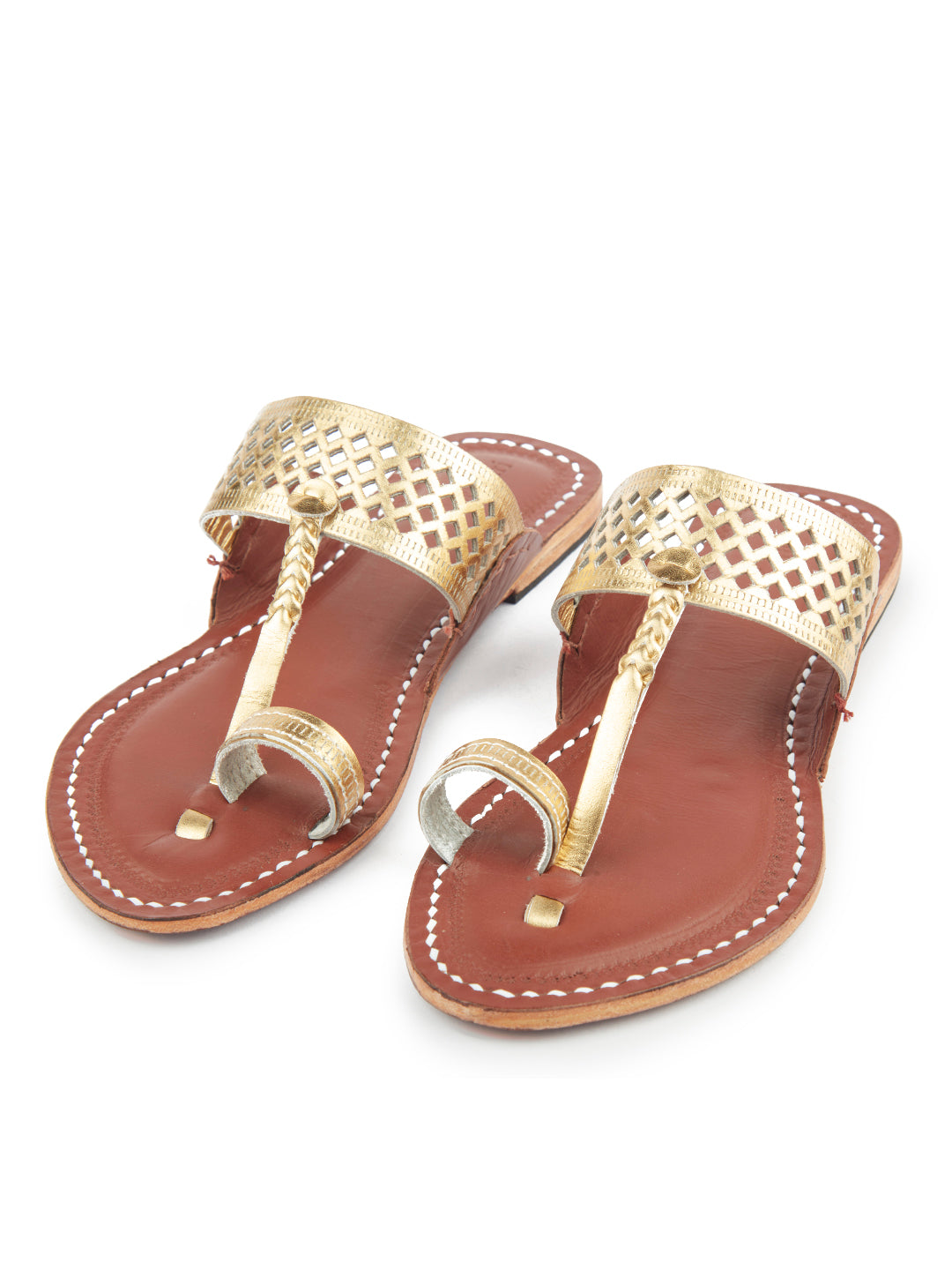 Golden Diamonds in the Sky- kolhapuri women's chappal