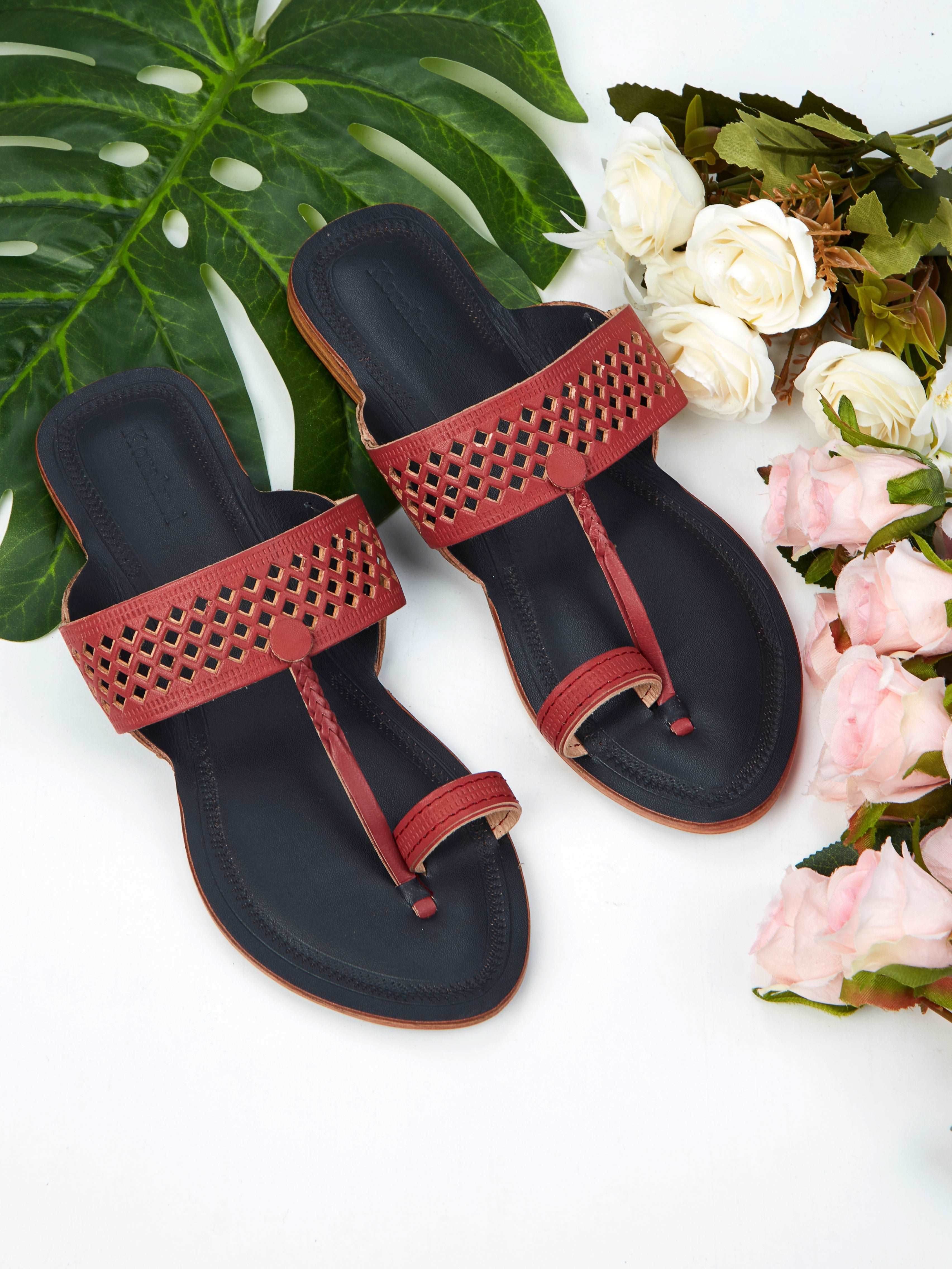 Red & Blue Best Kolhapuri Chappal for Women