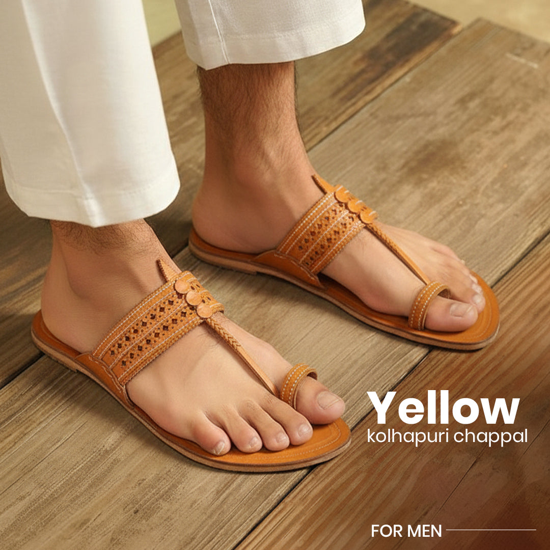 Yellow - Men Kolhapuri Chappal