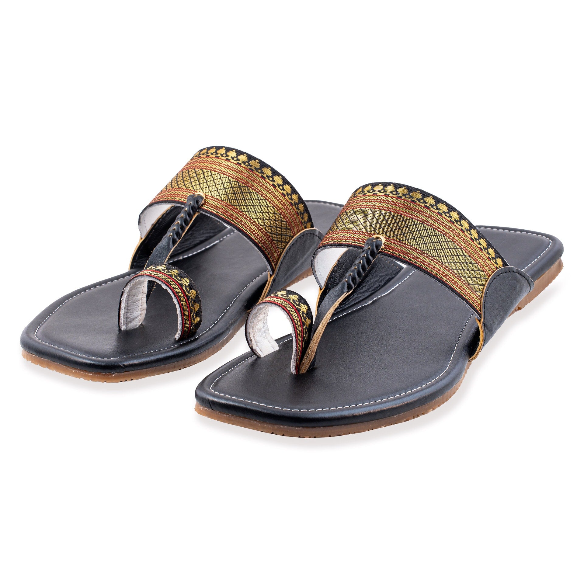 Ebony Black Kolhapuri for Women