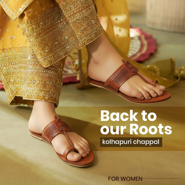 back to root kolhapuri chappal for women