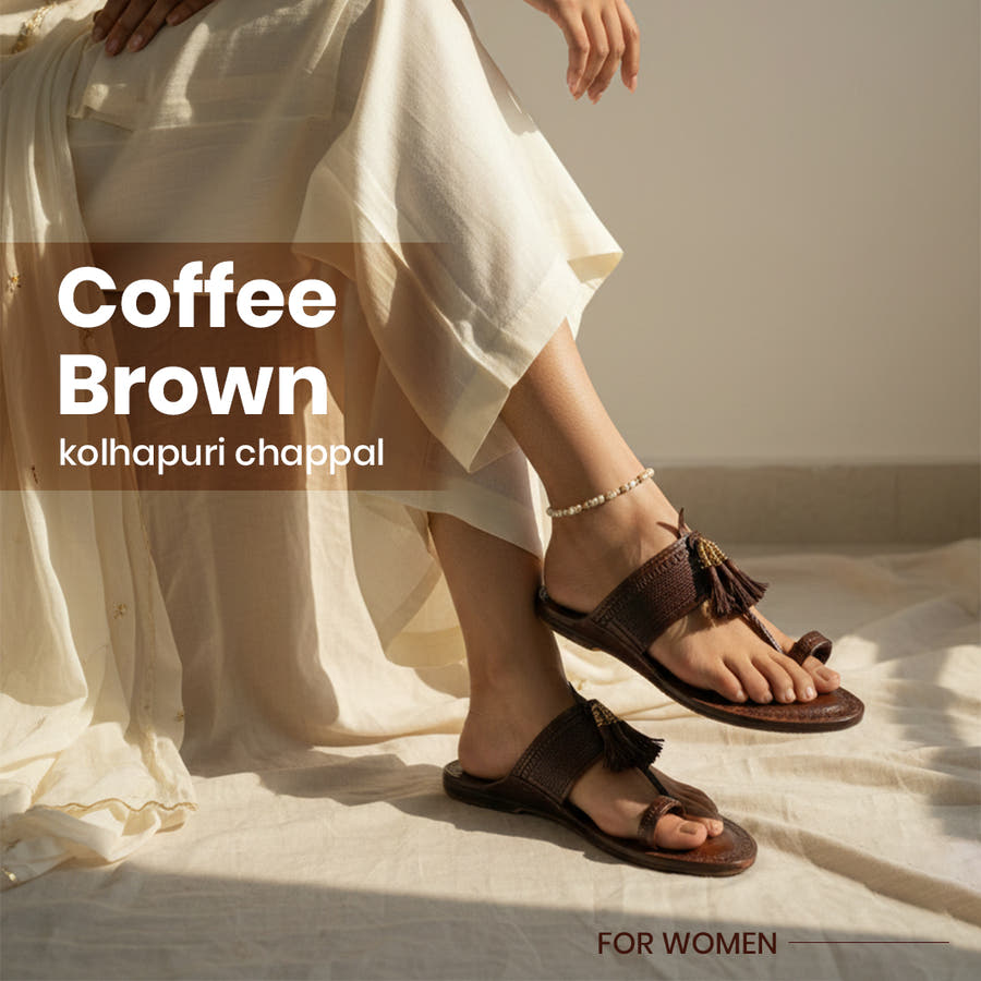 Coffee Brown kolhapuri chappal for women