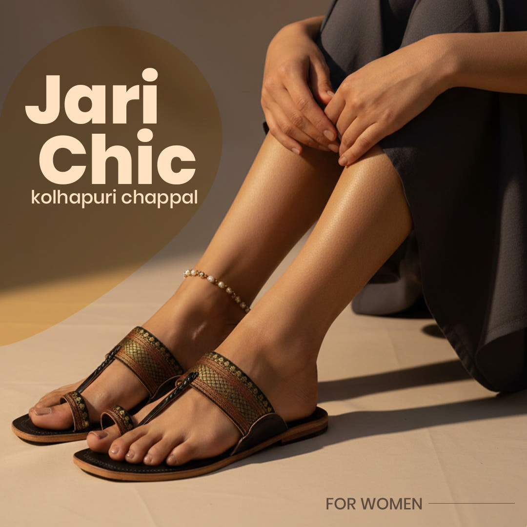 Jari Chic kolhapuri chappal for women